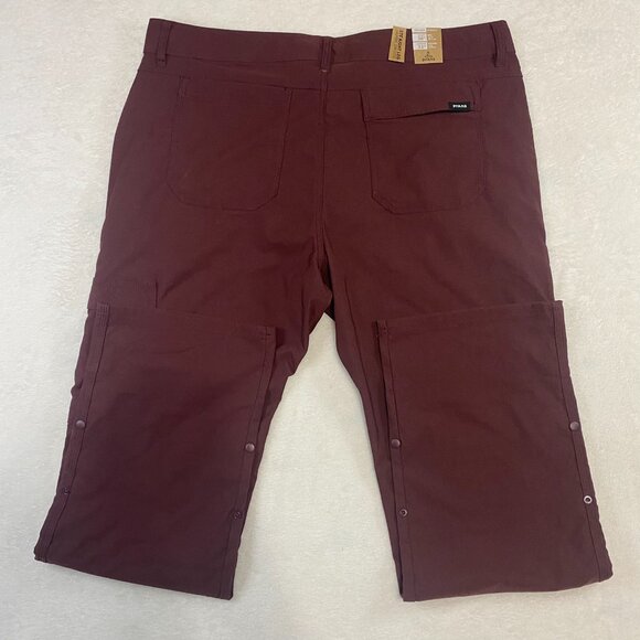 NWT Prana Stretch Zion Slim II Maroon Cargo Hiking Pants Men 40 X 33 Relaxed Fit - Picture 10 of 12